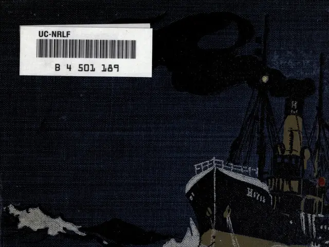 The image shows a book cover with a picture of a ship sailing on the North Sea, accompanied by text...