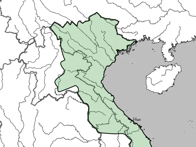 The image shows a map of Vietnam with the provinces of Dai Nam highlighted in green. The text at...