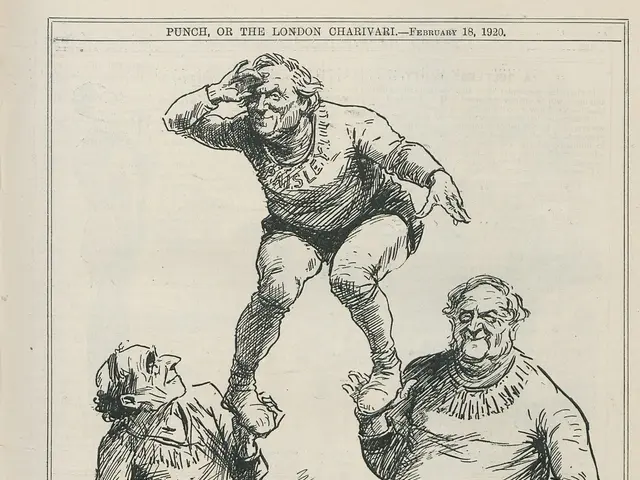 The image shows a paper with a drawing of three people and text that reads "The New Coalition -...