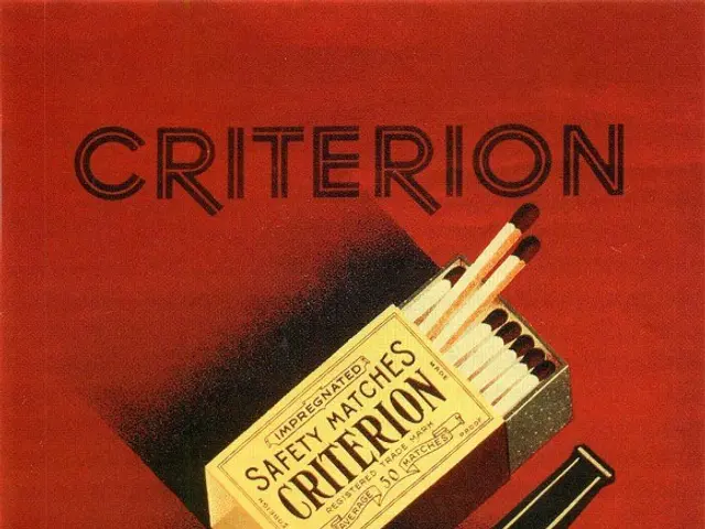 The image shows a red book with a box of cigarettes on top of it. The box is labeled "Criterion...