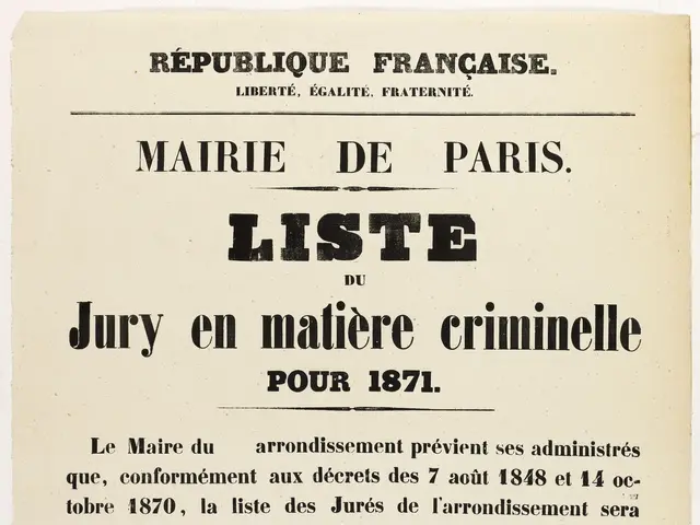 The image shows an old French newspaper advertisement for the Marie de Paris Liste Jury en Matiere...