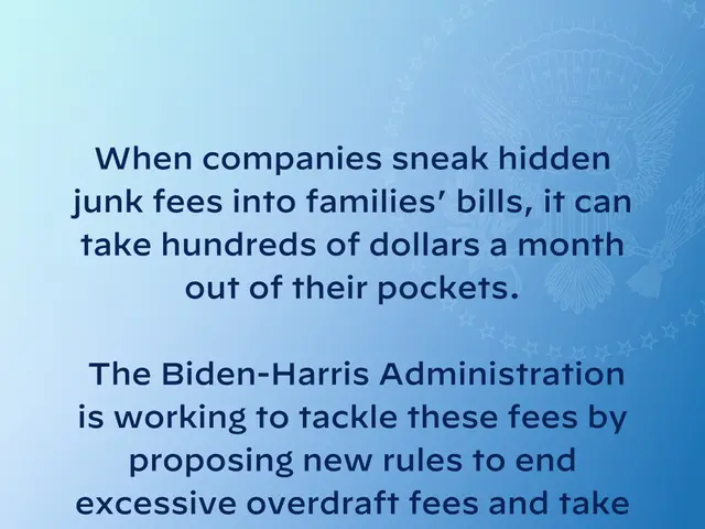 The image shows a poster with text and a logo that reads "When companies sneak hidden junk fees...