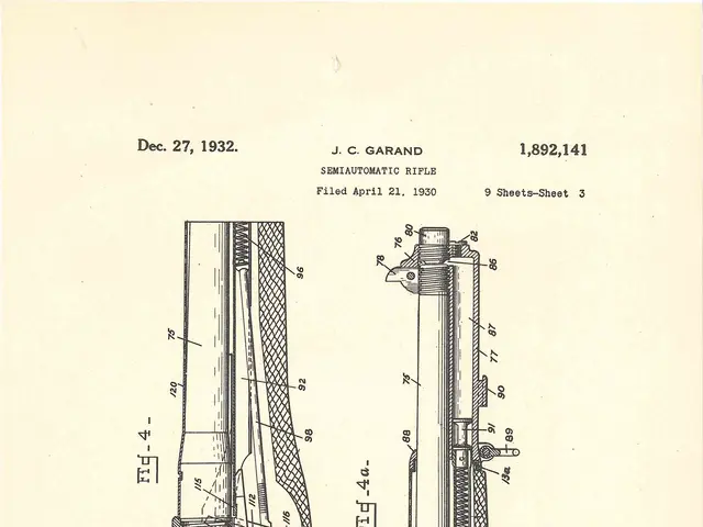 The image shows a drawing of a gun on a piece of paper with text and numbers. The text reads...
