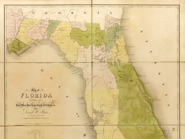 The image shows a map of the state of Florida, with the counties of the United States of America...