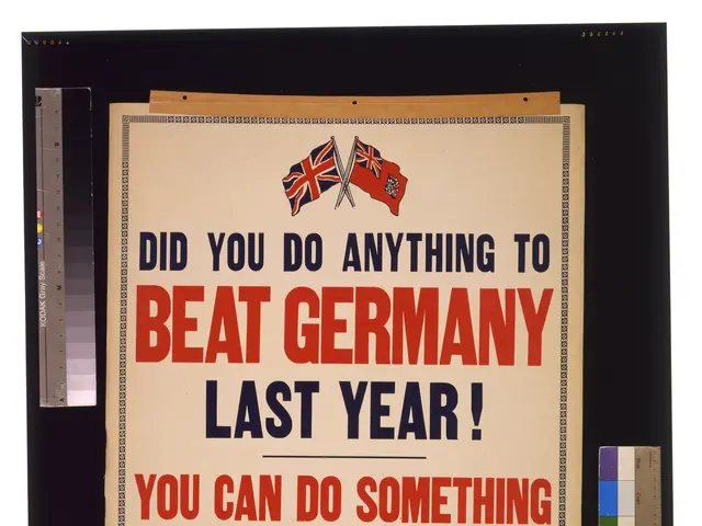 The image shows a poster with the text "Did you do anything to beat Germany last year? You can do...