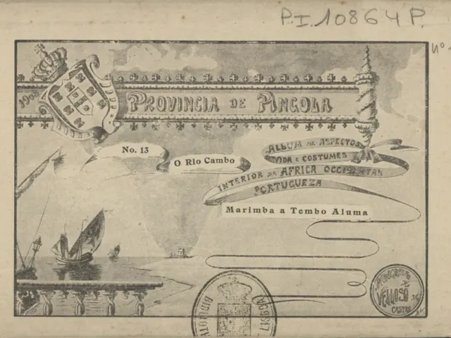 The image shows an old postcard with a picture of a boat on it, along with some text and a stamp....