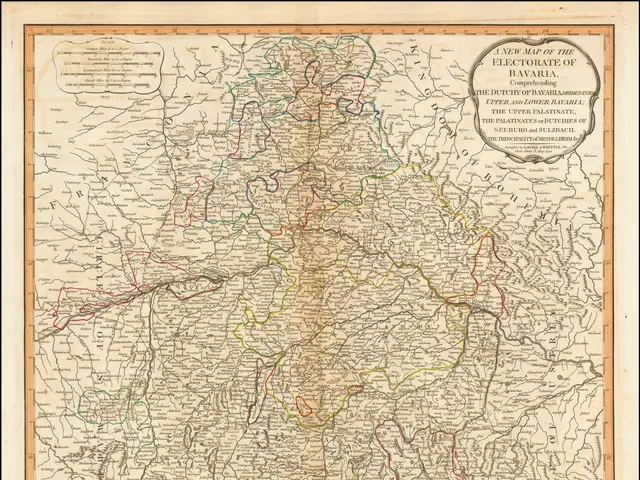 The image shows a map of the electorate of Bavaria, with the provinces of Germany and Austria...