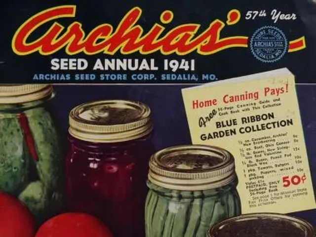 The image shows a book titled "Archias Seed Annual 1941" with a variety of vegetables and jars on...