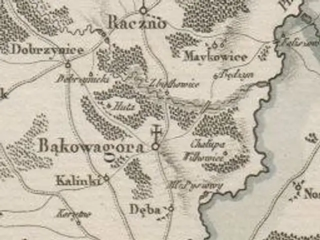 The image shows an old map of the city of Baku, Azerbaijan, with text written on it. The map is...