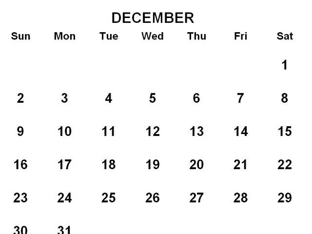 The image shows a December 2019 calendar with holidays marked in bold font. The calendar is divided...