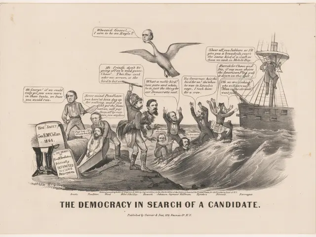 The image shows a paper with a drawing of a group of people, a bird, and a boat on the water, with...
