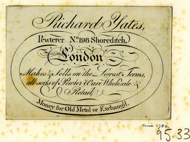 The image shows an old business card with the words "Richard Yates, London" written on it.