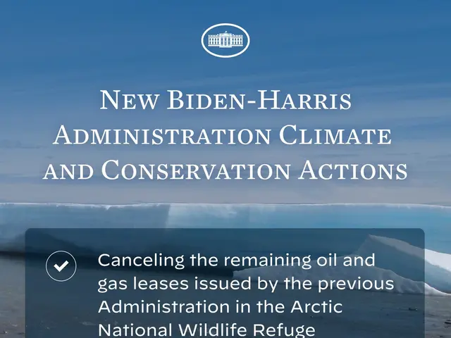 The image shows a poster with the text "New Biden-Harris Administration Climate and Conservation...