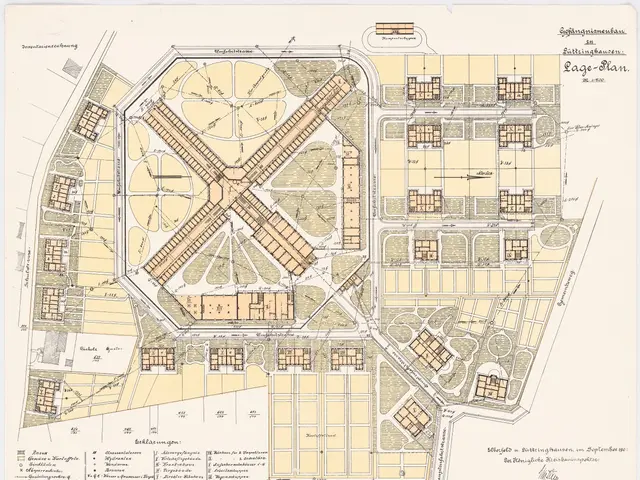 The image shows a map of the city of Cologne, Germany, with a detailed plan of the building's...