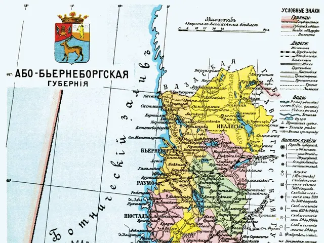 The image shows a poster with a map of the Russian Federation, featuring text and a logo. The map...