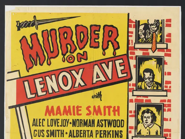 The image shows a poster for the movie Murder on Lenox Avenue, featuring a woman lying on the...