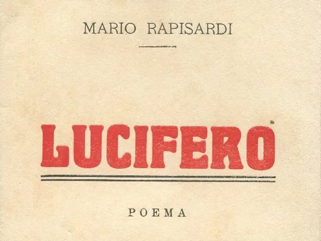 The image shows the cover of the book Lucifero by Mario Rapisardi, with the title written in bold...