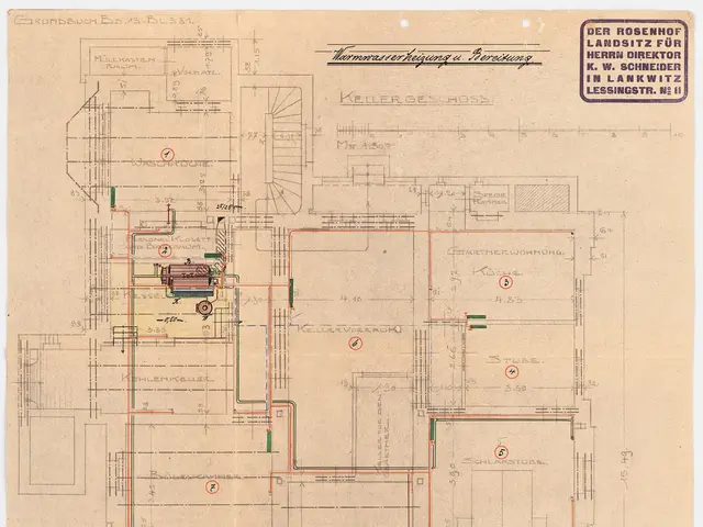 The image shows a drawing of a building with a lot of wires on it, which is a plan of the Rosenhof...