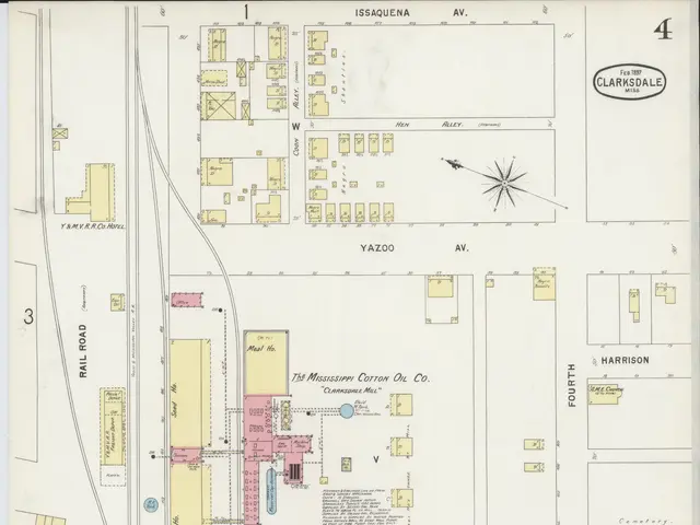 The image shows an old map of the city of San Francisco, California, with the Mississippi Cotton...