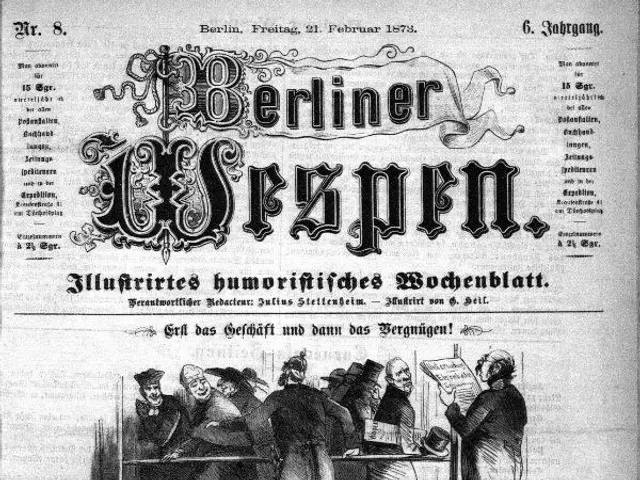 The image shows an old newspaper with a picture of a group of people on it. The newspaper is titled...