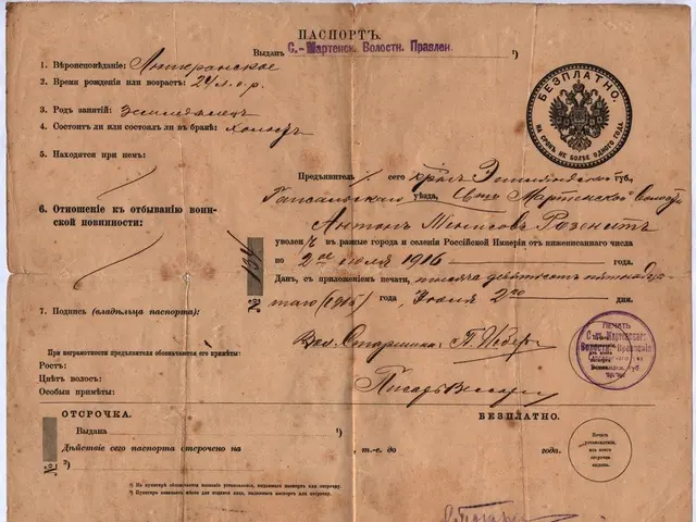 The image shows an old document with a stamp on it, which appears to be a document from the Soviet...