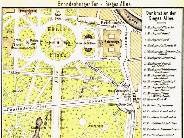 The image shows an old map of the city of Brandenburg, Germany, with text on it. It is a detailed...