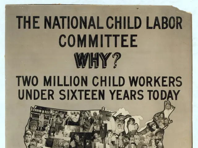 The image shows a poster with a map of the United States and text that reads "The National Child...