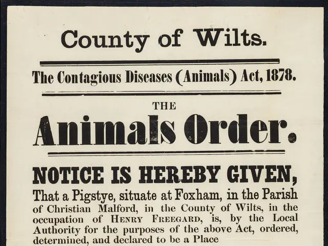 The image shows a poster with the text "The County of Wilts, The Contagious Diseases Animals Act,...
