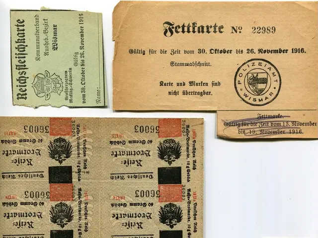 The image shows a collection of old German tickets and stamps on a white background. The tickets...