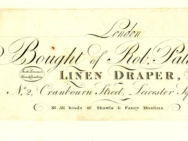 The image shows an old receipt with the words "Bought of Rob Pattison, Linen Draper" written on it.