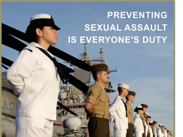 The image shows a poster with a group of people wearing white uniforms and caps standing on the...