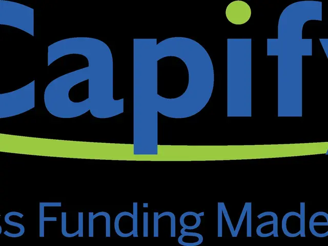 The image shows a white background with the text "capify business funding made simple" written in...