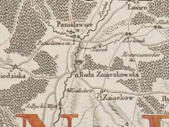 The image shows an old map of the city of Nizhny Novgorod, with text and numbers indicating the...
