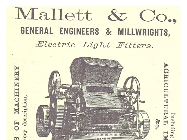 The image shows an advertisement for a machine from the Mallett & Co. General Engineers &...