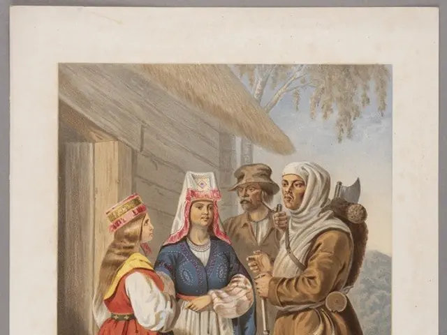 The image shows a group of people standing next to each other in front of a house, with a tree in...