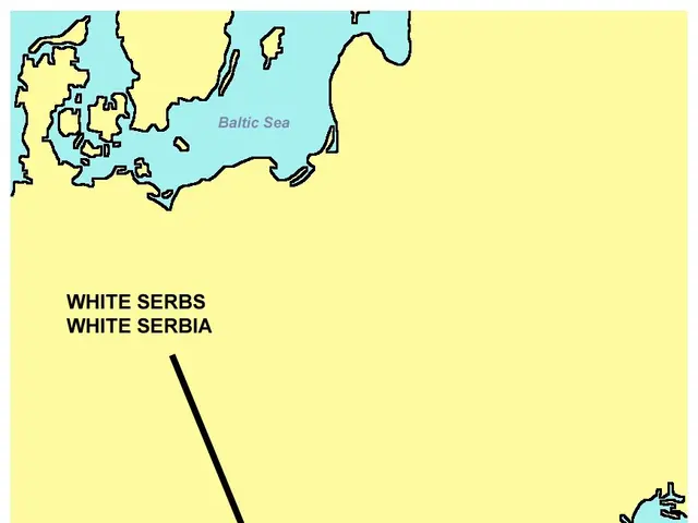 The image shows a poster with a map of Serbia and the Balkans, with the text "Migration of Serbs to...