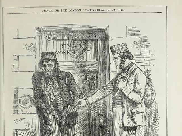 The image shows two men standing in front of a door, with one of them holding the other's hand. At...