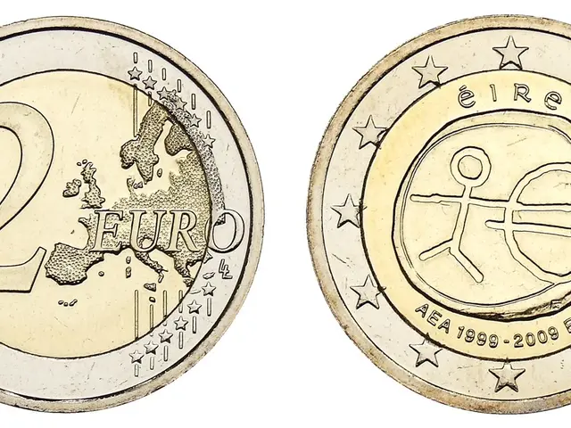 The image shows two euro coins on a white background.