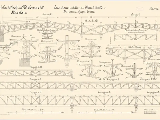 The image shows a paper with a drawing of a bridge with a lot of details on it. The paper also has...
