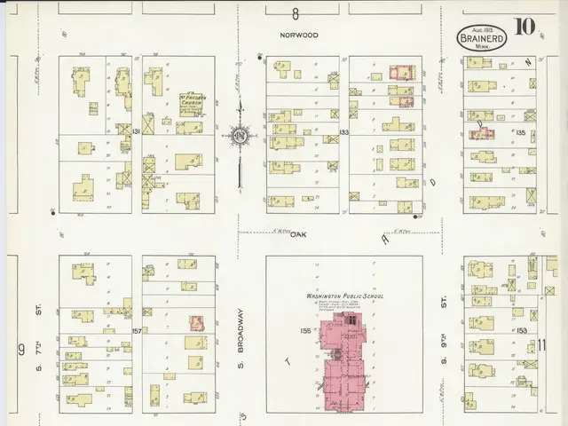 The image shows an old map of the city of San Francisco, California, with the Washington Public...