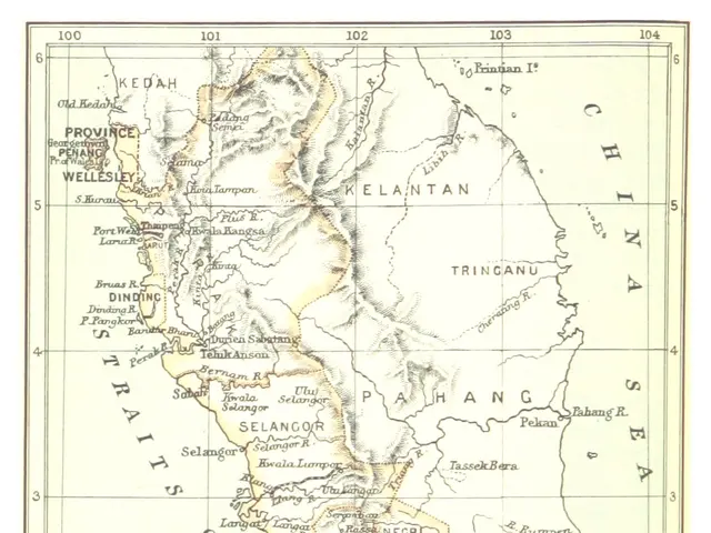 The image shows a poster of a map of Malaysia with the British Empire highlighted. The map is...
