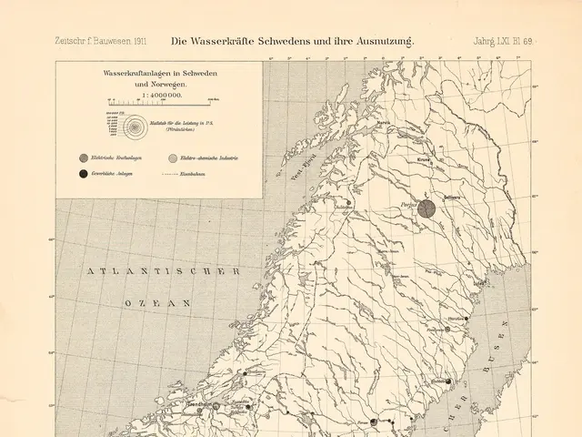 The image shows an old map of Norway with black dots scattered across it. The paper also contains...