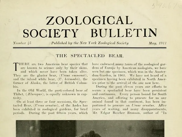 The image shows a black and white photo of a raccoon on the cover of a zoological society bulletin....