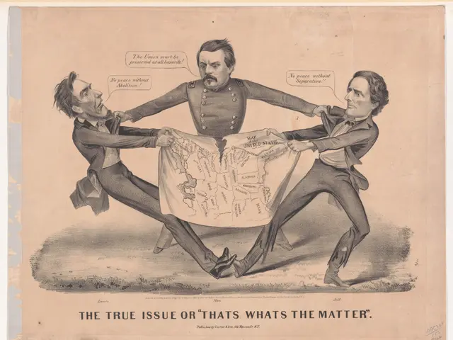 The image shows three men holding a paper with the text "The true issue or that's what's the...