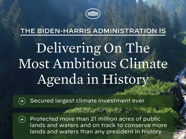 The image shows a poster with text that reads "The Biden-Harris Administration is delivering on the...