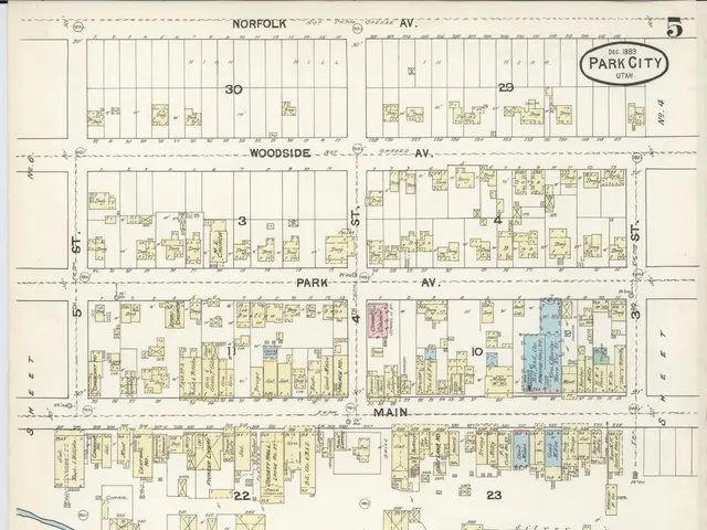 The image shows an old map of the city of Minneapolis, Minnesota from 1883. It is a detailed map...