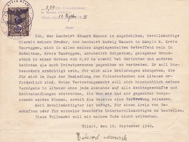 The image shows a typed letter from the German Army to the President of the United States, dated...