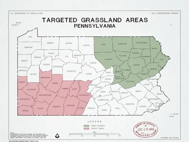 The image shows a poster with a map of Pennsylvania, highlighting the targeted grassland areas. The...
