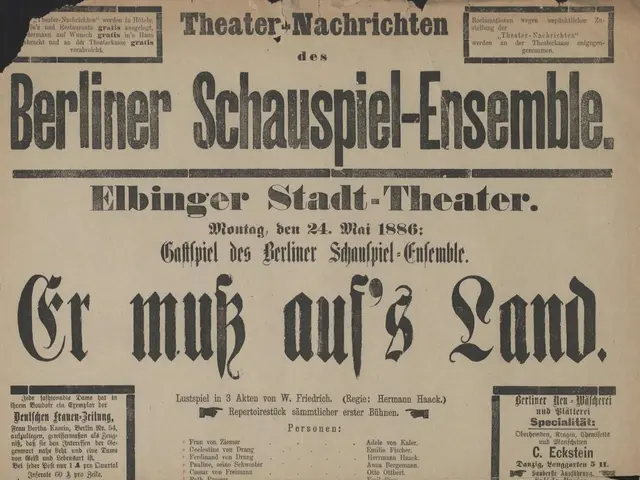 The image shows a poster for the 1932 Berlin Olympics, featuring two people running in the...