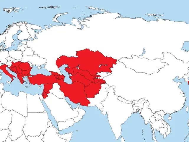The image shows a map of the world with the provinces of China highlighted in red. The background...